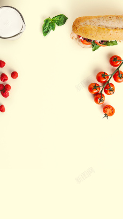 俯拍食材圣女果番茄食物H5背景高清图片