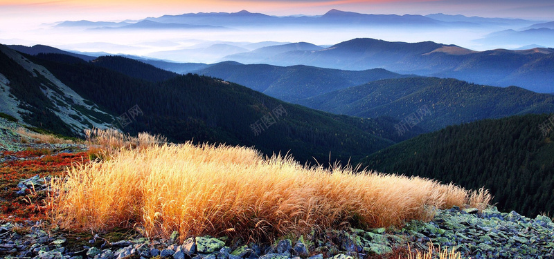 大气摄影背景jpg设计背景_新图网 https://ixintu.com 海报banner 大气 山峰 枯草