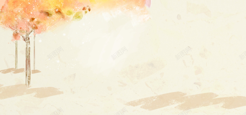 卡通插画橘色海报banner背景psd设计背景_新图网 https://ixintu.com 海报banner 卡通 插画 简约 背景 浪漫 梦幻
