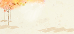 卡通插画橘色海报banner背景背景