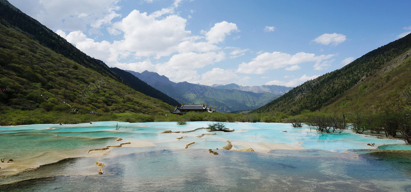 风景九寨沟jpg设计背景_新图网 https://ixintu.com 四川 风景 山水 大山 九寨沟 海报banner 摄影