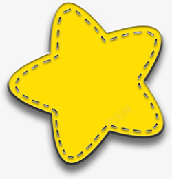黄色五角星立体星星素材