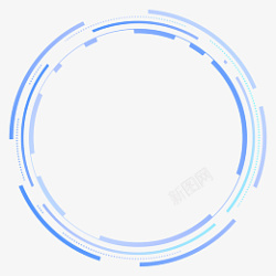 圆形科技感蓝色边框素材