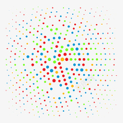 扩散五彩斑斓彩色波点圆点元素高清图片