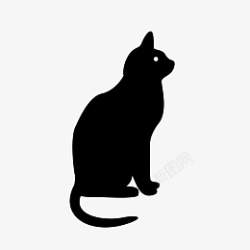 黑色猫猫图标黑色猫图标动物图标素材