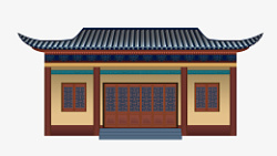 中国古风建筑手绘矢量图素材
