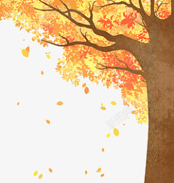 秋分立秋节气黄色秋天秋季秋树叶素材