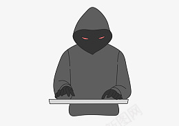 红色眼睛的黑客png免抠素材_新图网 https://ixintu.com 卡通 平面 装饰元素 黑客