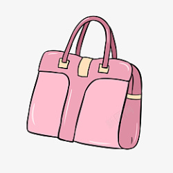 花色手提包手绘插画粉色的可爱包包插画高清图片