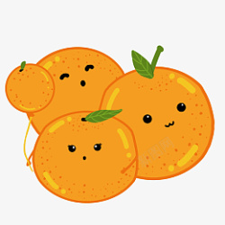 水果柑橘手绘插画素材