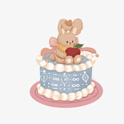 兔子蛋糕可爱兔素材
