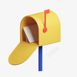 邮箱模型C4D立体3D模型卡通邮箱高清图片