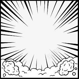 漫画放射线条边框换png免抠素材_新图网 https://ixintu.com 漫画放射线条 放射线条 漫画气泡 蘑菇云 云朵 气泡 漫画 纹理