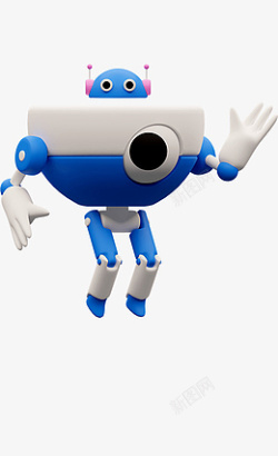 游戏3d图标蓝机器人素材