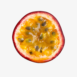 熟果果肉百香果切开果肉水果对半切高清图片