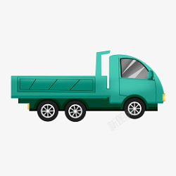 绿色卡通运输汽车素材