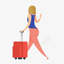 旅行中的人儿png免抠素材_新图网 https://ixintu.com 旅行 出门 行李箱 拉行李箱的人 女人