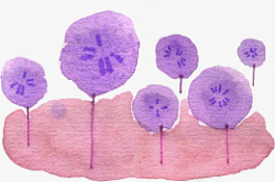 粉紫色水彩紫色彩绘蒲公英高清图片