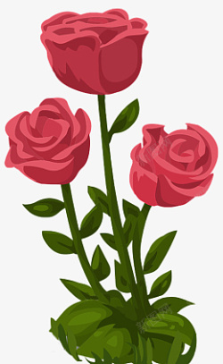 520手绘节日玫瑰花素材