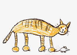 儿童手绘小猫png免抠素材_新图网 https://ixintu.com 儿童绘画 蜡笔画 粉笔画 手绘小猫