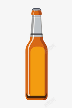 橙色啤酒橙色的啤酒瓶插画高清图片