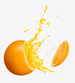 切开橙子喷溅素材
