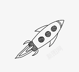 可爱卡通手绘火箭png免抠素材_新图网 https://ixintu.com 卡通 可爱 手绘 星球 星空 火箭 黑白 黑色