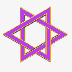紫色立体三角套压素材