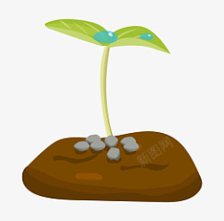 种植生长手绘绿色的幼苗插画高清图片