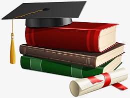 毕业帽书籍及文凭图标