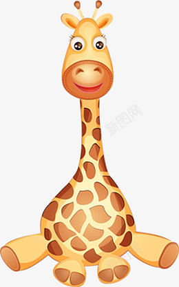 可爱动物长颈鹿png免抠素材_新图网 https://ixintu.com 卡通 长颈鹿 可爱 黄色 动物
