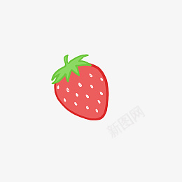 红色手绘卡通草莓PNGpng免抠素材_新图网 https://ixintu.com 简笔画插画 卡通草莓 手绘草莓 水果 粉色 红色 绿色 草莓
