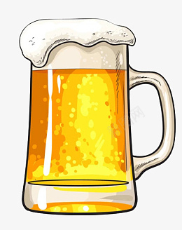 手绘元素好喝啤酒png免抠素材_新图网 https://ixintu.com 手绘 好喝 啤酒 黄色