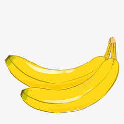 魅惑诱人风格手绘两只黄色的水果香蕉高清图片