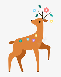驯鹿鹿头矢量卡通褐色麋鹿高清图片