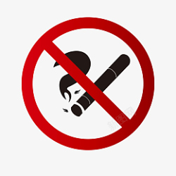 打压的卡通的严禁抽烟标识PNG高清图片