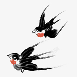 水墨画燕子绘画中国风素材