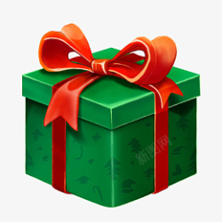 圣诞节绿色礼物盒子素材
