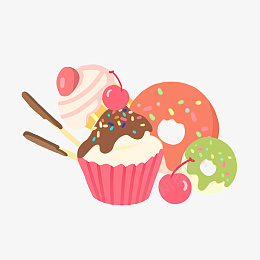 手绘卡通零食大礼包png免抠素材_新图网 https://ixintu.com 卡通食物 杯子蛋糕 粉色卡通 粉色蛋糕 蛋糕卡通 甜甜圈 甜点 粉色 蛋糕