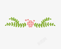 清新花卉粉色小花藤蔓装饰边框高清图片