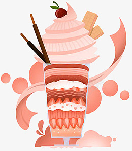 原创夏天草莓冰淇淋png免抠素材_新图网 https://ixintu.com 原创 夏天 草莓 冰淇淋