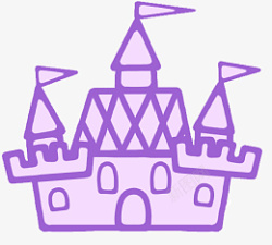 儿童画城堡卡通素材素材