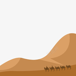 沙漠日落在沙漠行走的骆驼高清图片