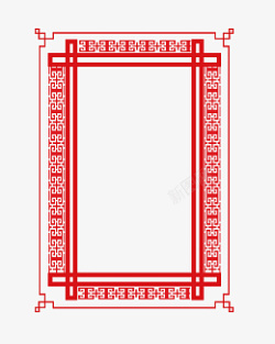 中国风传统节日装饰元素红色边框素材