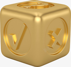 金色筛子C4D骰子筛子对错金属金色高清图片