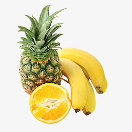 美味多汁水果组合png免抠素材_新图网 https://ixintu.com 菠萝 橙子 香蕉 水果