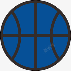 篮球线蓝色平面篮球高清图片