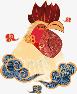 素鸡手绘中国元素鸡高清图片