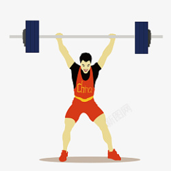 东京奥运会标卡通举重运动员矢量设计高清图片