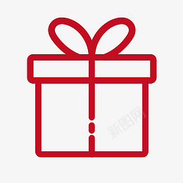 红色简约礼盒图标png免抠素材_新图网 https://ixintu.com 包装盒 双十一 礼物盒 促销 线性